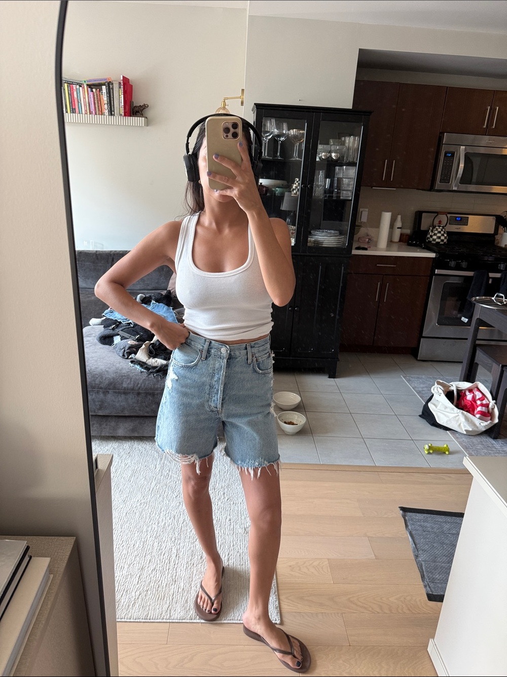 AGODE Stella Light Blue Distressed Denim Cutoff Shorts